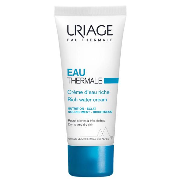 Uriage Eau Thermale Crema Idratante Viso Ricca 40 ml Pelle Sensibile e Secca Con Acido Ialuronico