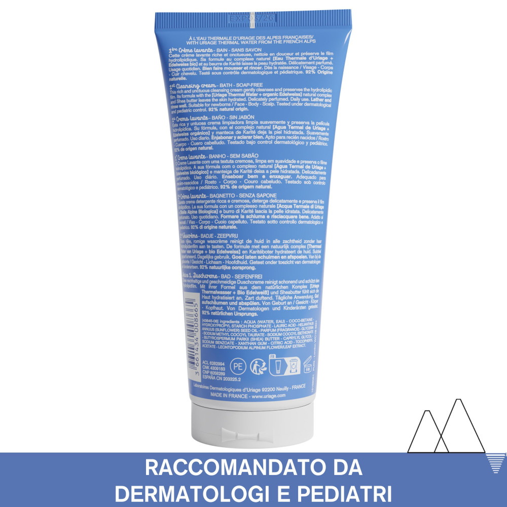 URIAGE Detergente e shampoo bebè per detergere delicatamente e preservare il film idrolipidico 200ml — confronto prezzi