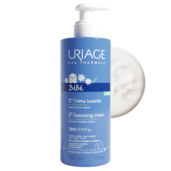 Uriage Bébé 1a Crema Lavante 500 ml Detergente Bagno e Doccia Senza Sapone Neonati e Bambini