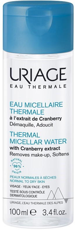 Uriage Acqua Micellare Termale Viso Occhi e Labbra 100 ml Per Pelle Normale o Secca Deterge e Strucca