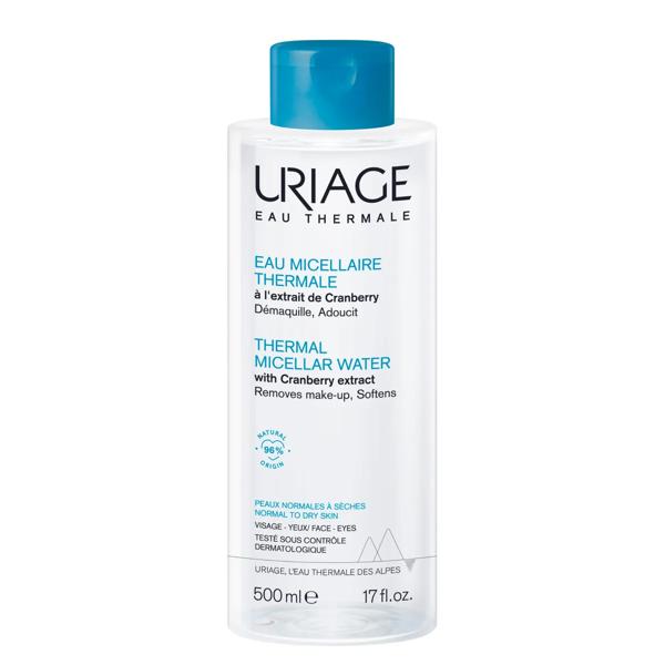 Uriage Acqua Micellare Termale Viso Occhi Labbra 500 ml Per Pelle Normale o Secca Deterge e Strucca