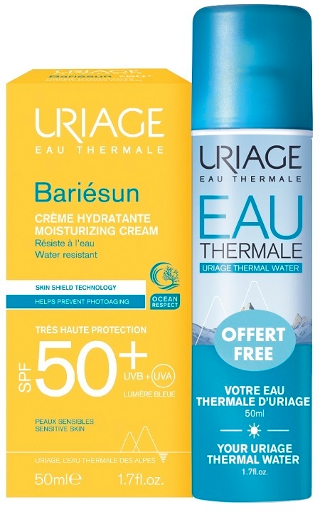 Uriage Bariésun - Duo Crema Idratante SPF50+ Protezione Solare Viso 50ml + Acqua Termale Spray 50ml