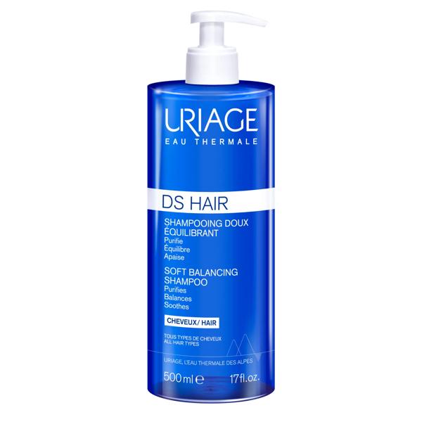 Uriage DS Hair Shampoo Delicato Riequilibrante 500 ml Tutti i Tipi di Capelli e Cuoio Capelluto Sensibile