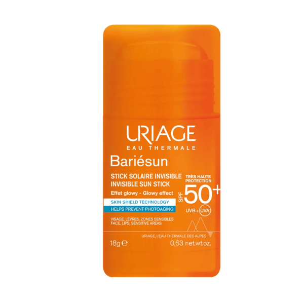 Uriage Bariésun Stick Invisibile SPF50+ Viso e Labbra 18 g Solare Per Zone Sensibili Effetto Glow