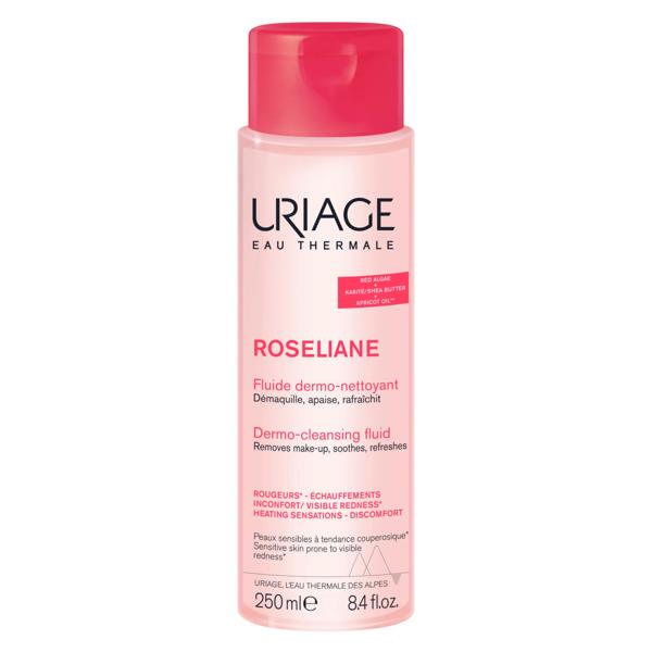 Uriage Roséliane Fluido Dermo-detergente Lenitivo Viso 250 ml Pelle Sensibile Couperose e Rosacea