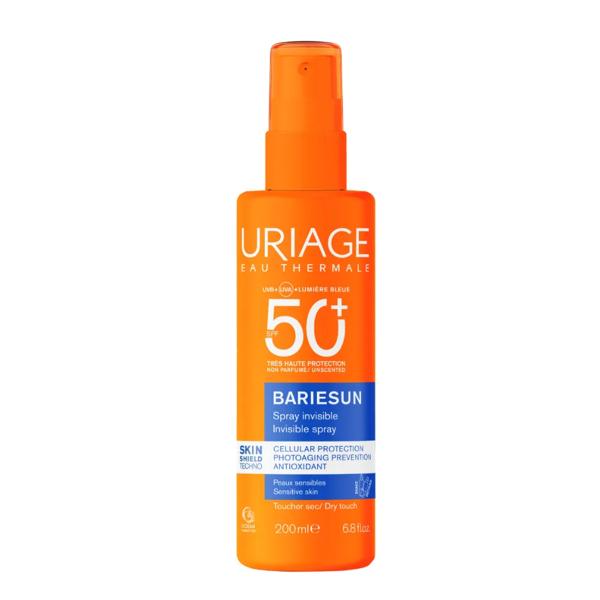 Uriage Bariésun Spray SPF50+ Senza Profumo 200 ml Per Pelle Sensibile e Intollerante Viso e Corpo