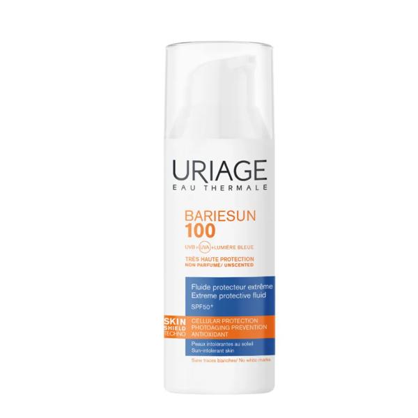 Uriage Bariésun 100 Fluido SPF50+ 50 ml Protezione Estrema Per Viso e Pelle Intollerante Con Filtri Organici