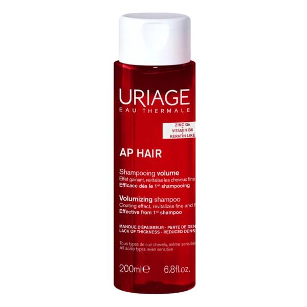Uriage AP Hair - Shampoo volumizzante e ridensificante per i capelli sottili e fragili, 200 ml