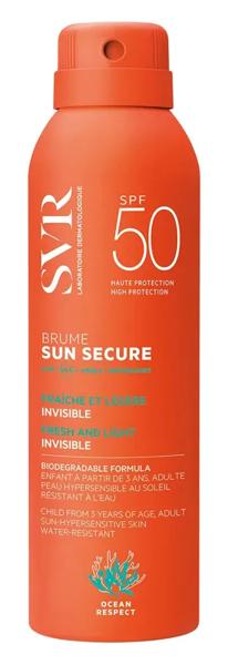 SVR Sun Secure Brume Spray Solare Viso e Corpo Spf50 Nuova Formula 200 ml