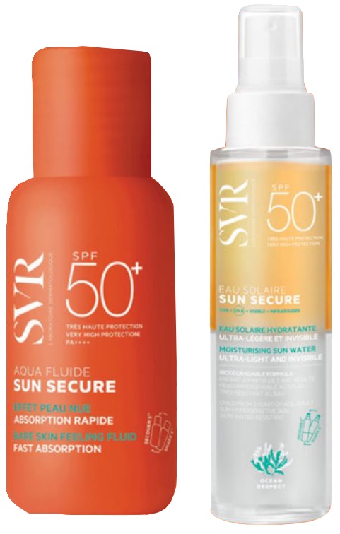 Svr Sun Secure Summer Set Protezione Viso Acqua Fluido Spf 50+ 50 Ml + Protezione Corpo Eau Solaire Spf 50+ 100 Ml+ Pochette