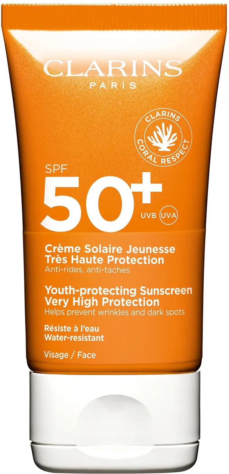 Clarins Crema Solare Viso 50+ Spf Jeunesse Très Haute Protection Protezione Molto Alta 50ml