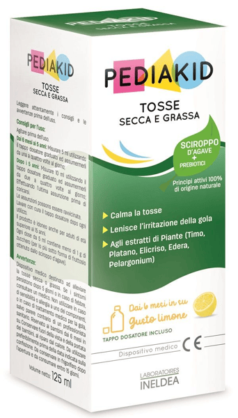 Pediakid Tosse Secca e Grassa Sciroppo per Bambini Gusto Limone 125ml