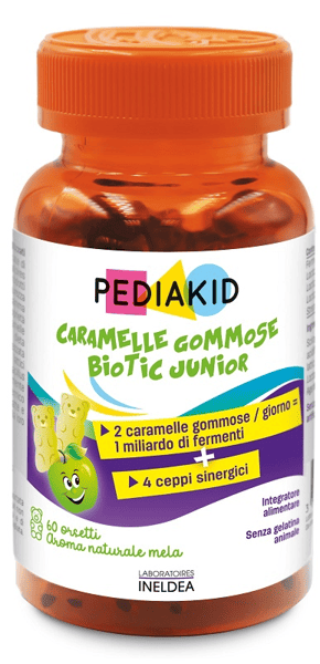 Pediakid Integratore di Fermenti Lattici in Caramelle Gommose 60 Orsetti Gusto Mela