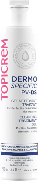Topicrem PV-DS Gel Detergete Trattante 200 ml per Pelle Squamosa e Cuoio Cpelluto con Forfora