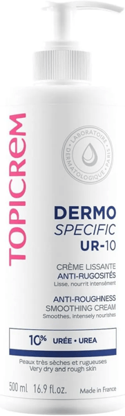 Topicrem UR-10 Crema Levigante Anti-Rugosità 500 ml per Pelle Molto Secca e Rugosa