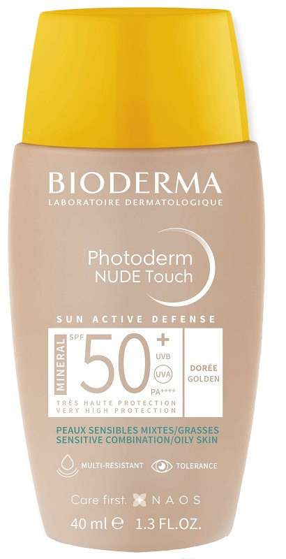 Bioderma Photoderm Nude Touch Tonalità Dorata SPF50+ 40 ml Crema solare — confronto prezzi