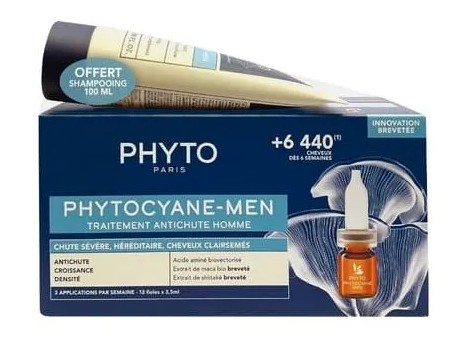 Phytocyane Uomo Kit Trattamento Anticaduta 12 fiale+shampoo