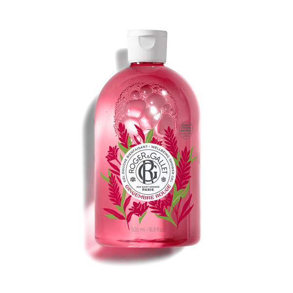 Roger&Gallet Gingembre Rouge - Gel Doccia di Benessere Bacche Rosa Zenzero Benzoino, 500ml