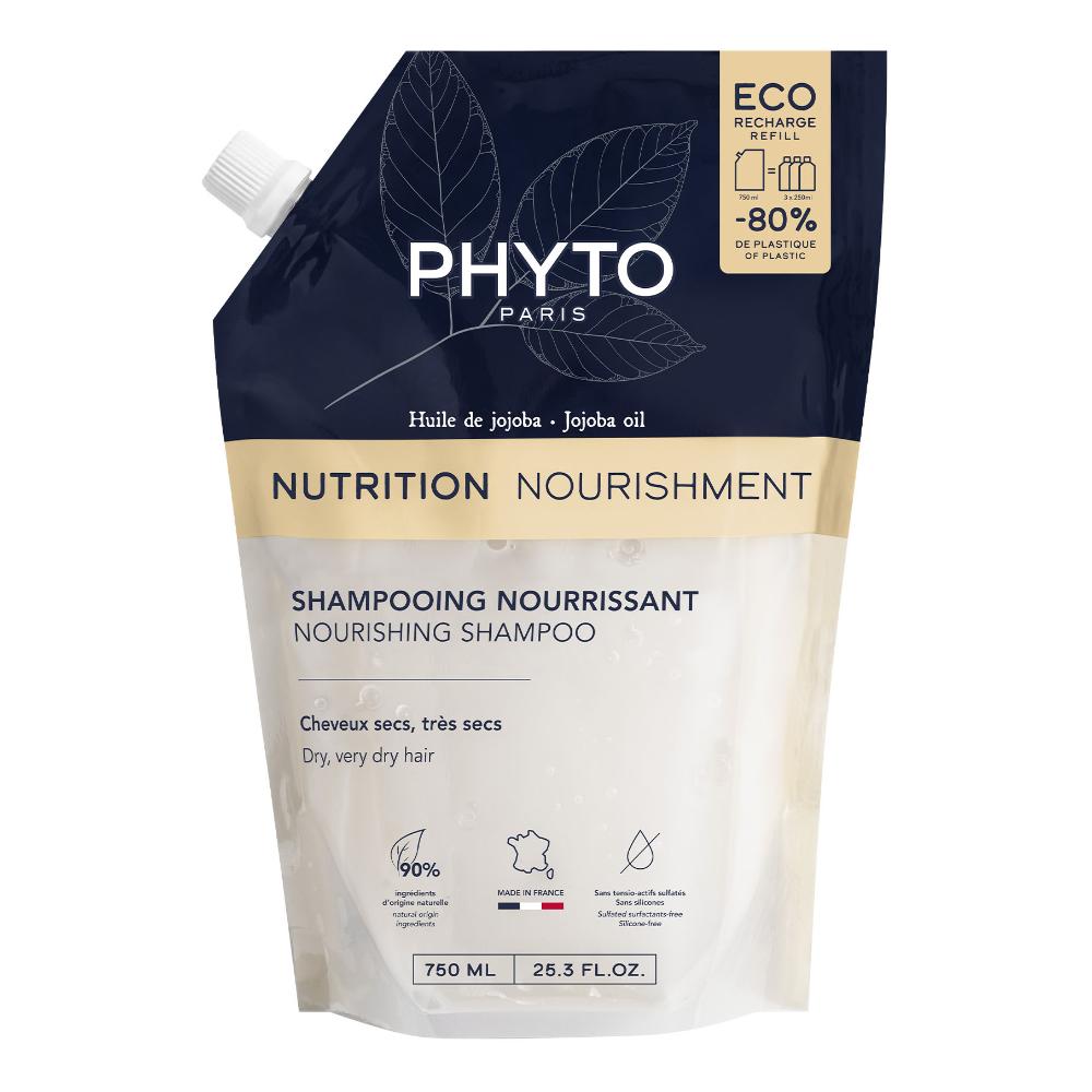 Phyto Nutrimento - Refill Shampoo Nutriente ed Idratante per Capelli Secchi Formato Ricarica, 750ml
