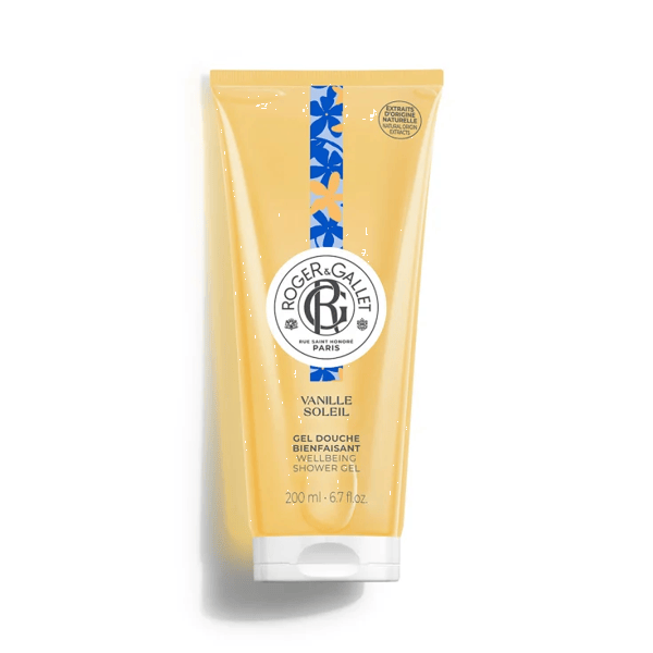 Roger&Gallet Vanille Soleil - Gel Doccia di Benessere Gelsomino Vaniglia e Ylang Ylang, 200ml