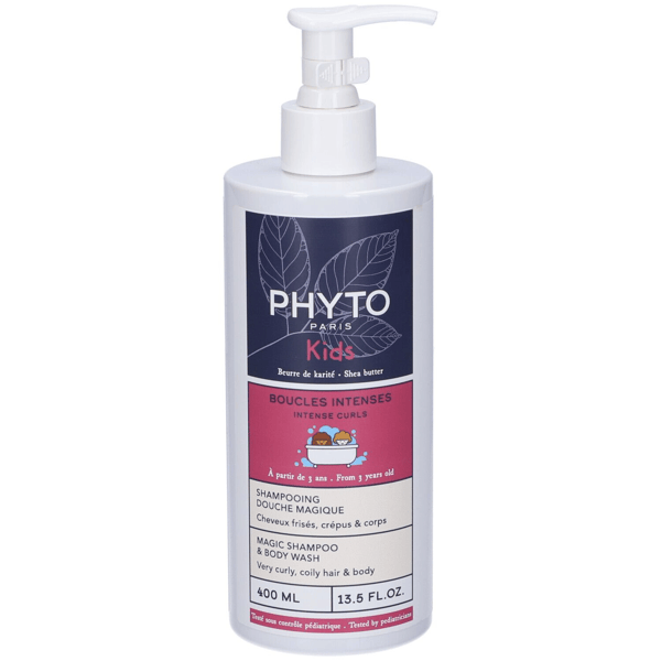 Phyto Kids Shampoo & Gel Doccia per Pelle Sensibile e Capelli Ricci dei Bambini 400 ml