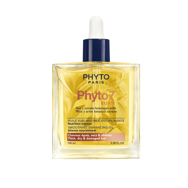 Phyto 7 Elixir 100 ml Olio Disciplinante Sublimante per Capelli Spessi, Secchi e Danneggiati