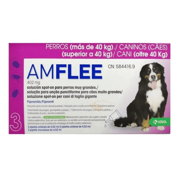 Amflee Spot-On Antiparassitario Cani Taglia Gigante 3 Pipette