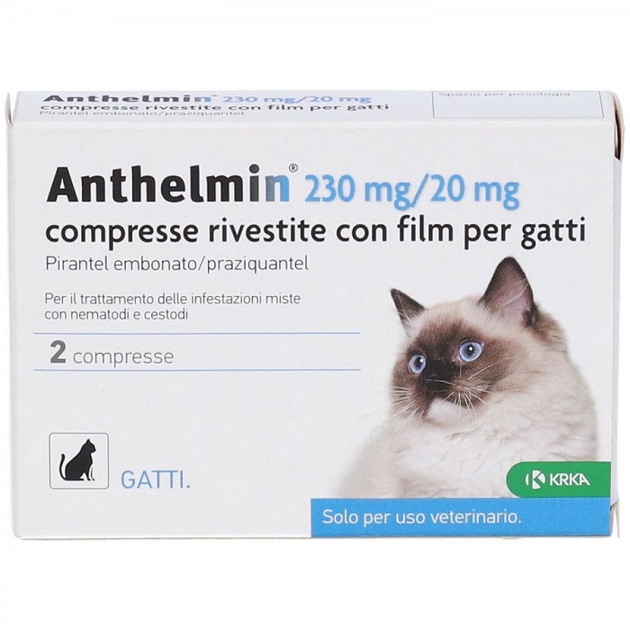 Anthelmin 230mg/20mg 2 Compresse Rivestite Per Gatti Per Il Trattamento Delle Infestazioni Miste Con Nematodi E Cestodi — confronto prezzi