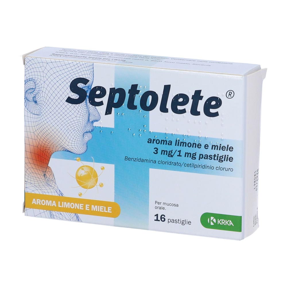 Septolete Aroma Limone e Miele 3mg/1mg per mucosa Orale, 16 pastiglie