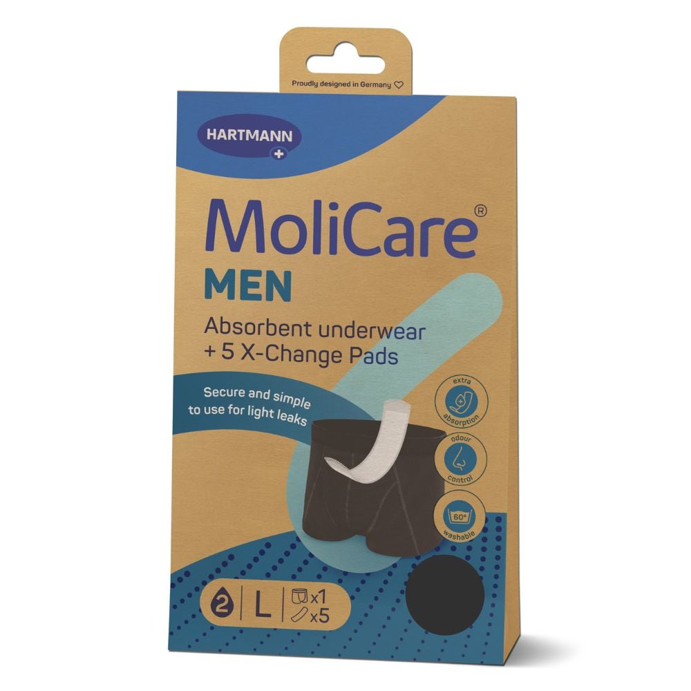 Hartmann MoliCare Men Boxer Uomo Assorbenti e Rilavabili + 5X-Change Pads Taglia L