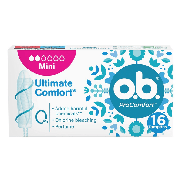O.b. Assorbenti Interni ProComfort Mini 16 Pezzi Per Flusso Leggero e Primo Utilizzo