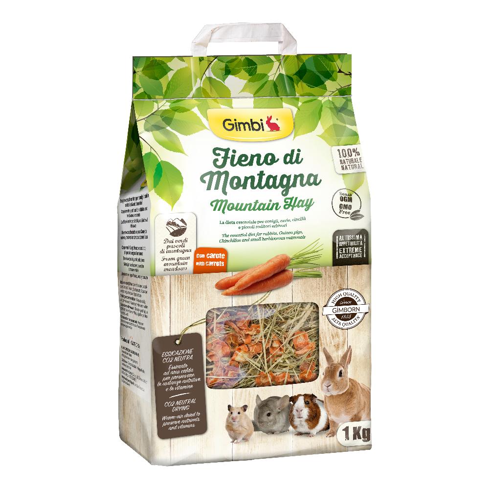 GIMBORN GIMBI FIENO RODITORI MONTAGNA MOUNTAIN HAY CAROTE 1KG