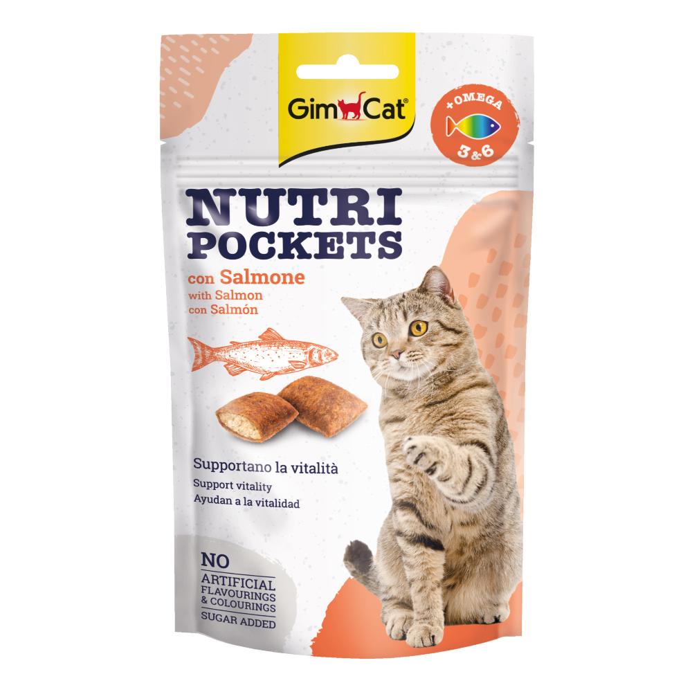 GIMBORN GIMCAT GATTO SNACK NUTRI POCKETS OMEGA 3/6 SALMONE 60GR