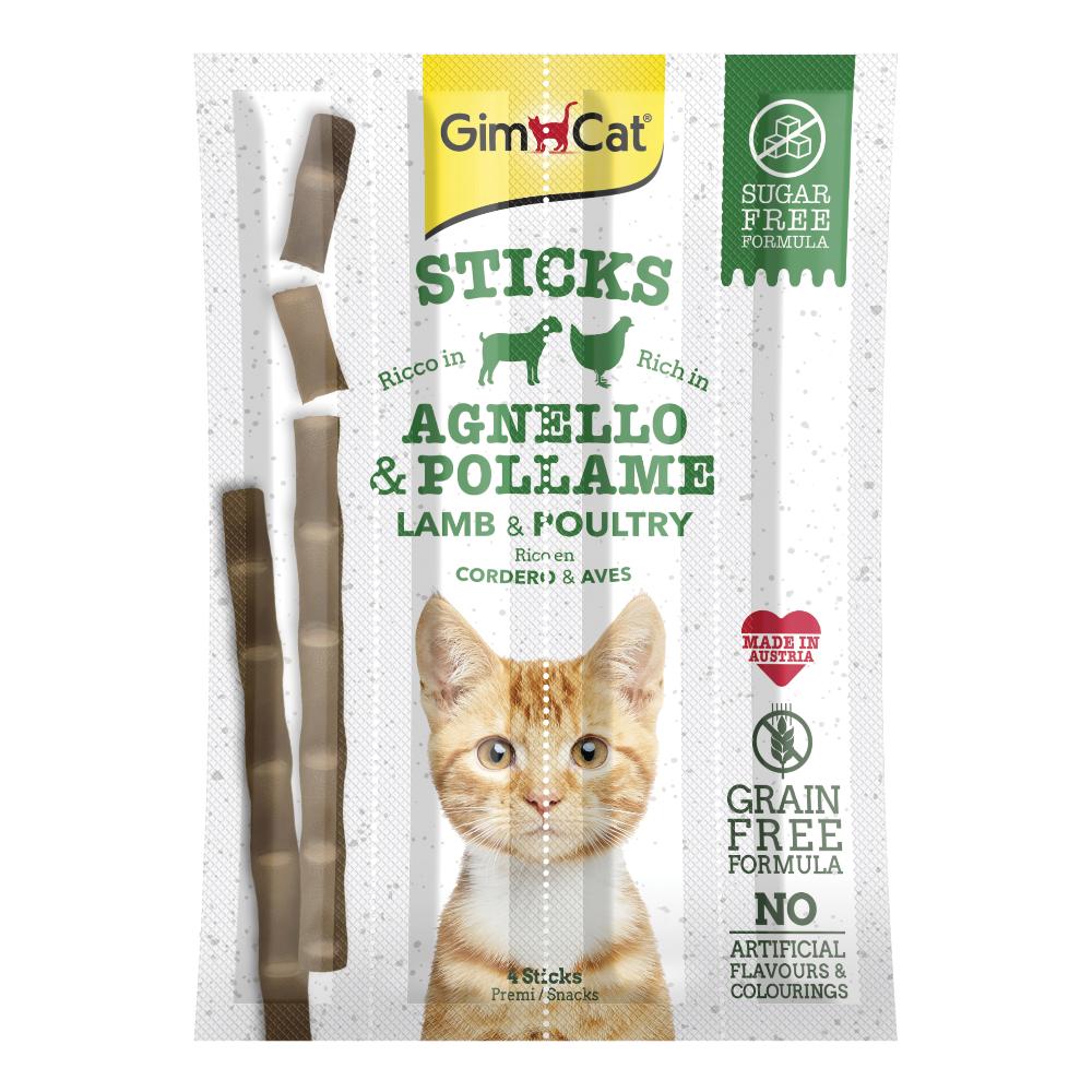 GIMBORN GIMCAT GATTO SNACK GRAIN FREE STICKS AGNELLO POLLAME 4PZ 20GR