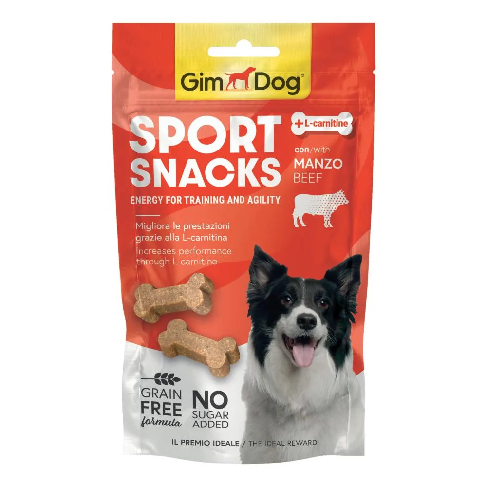 GIMBORN GIMDOG CANE SNACK SPORT GRAIN FREE MANZO 60GR