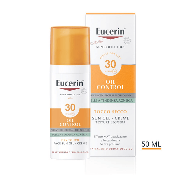 Eucerin Sun Oil Control Gel-Crema Tocco Secco SPF 30 Protezione Viso Pelle Grassa 50 ml