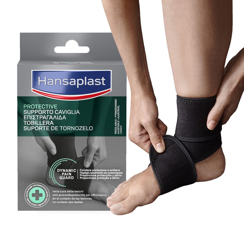 Hansaplast Sport Supporto Caviglia, Cavigliera ortopedica per protezione e sollievo, 1 pezzo pz Fasciatura