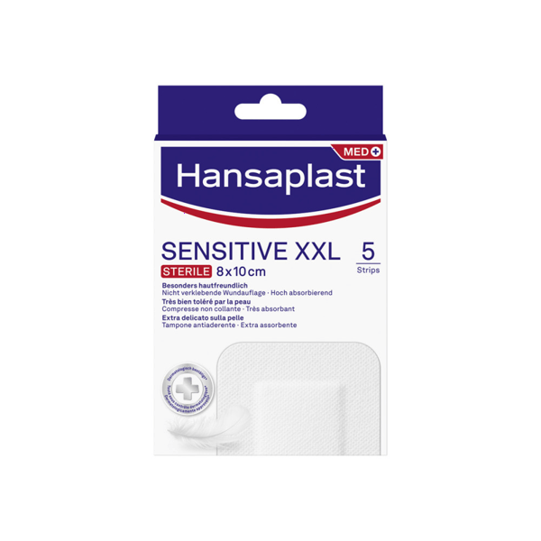 Hansaplast Cerotti Sensitive XXL 8x10cm 5 Pezzi