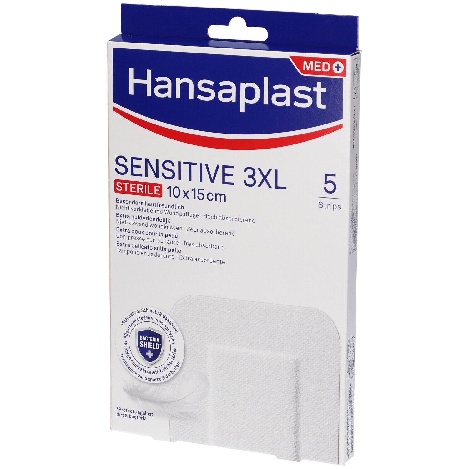 Hansaplast Cerotti Sensitive 3XL Medicazione per Ferite 10x15cm 5 pz Cerotto