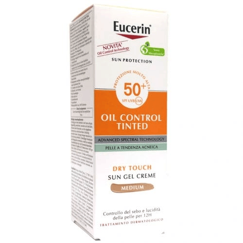 Eucerin Oil Control Tinted Gel Creme SPF50+ Colore Medium Pelle A Tendenza Acneica 50 ml