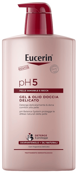 Eucerin Ph 5 Gel Olio Doccia Detergente Delicato per Pelle Sensibile 1 litro