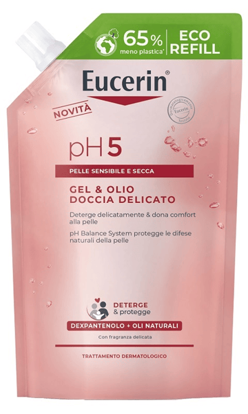 Eucerin pH5 Gel & Olio Doccia Dermoprotettivo 400 ml REFILL Delicato per Pelle Sensibile