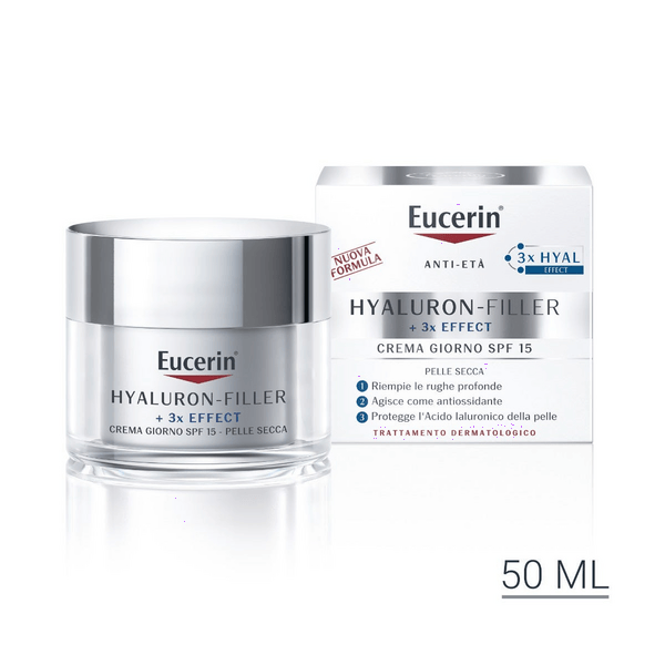 Eucerin Hyaluron-Filler Giorno Crema Antirughe SPF15 50 ml Per Pelle Secca