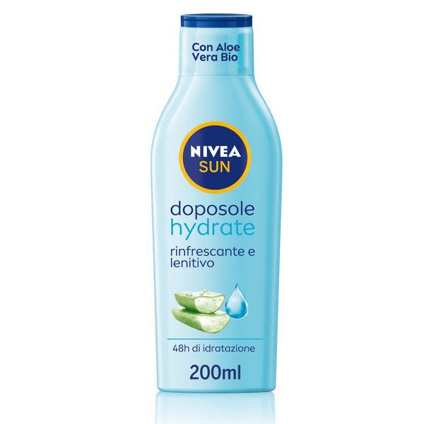 Nivea Sun Latte Doposole Hydrate Con Aloe Vera Bio e Acido Ialuronico 200 ml
