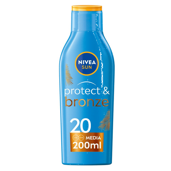 Nivea Sun Latte Solare Protect & Bronze SPF20 Crema Corpo Per Abbronzatura Dorata 200 ml — confronto prezzi