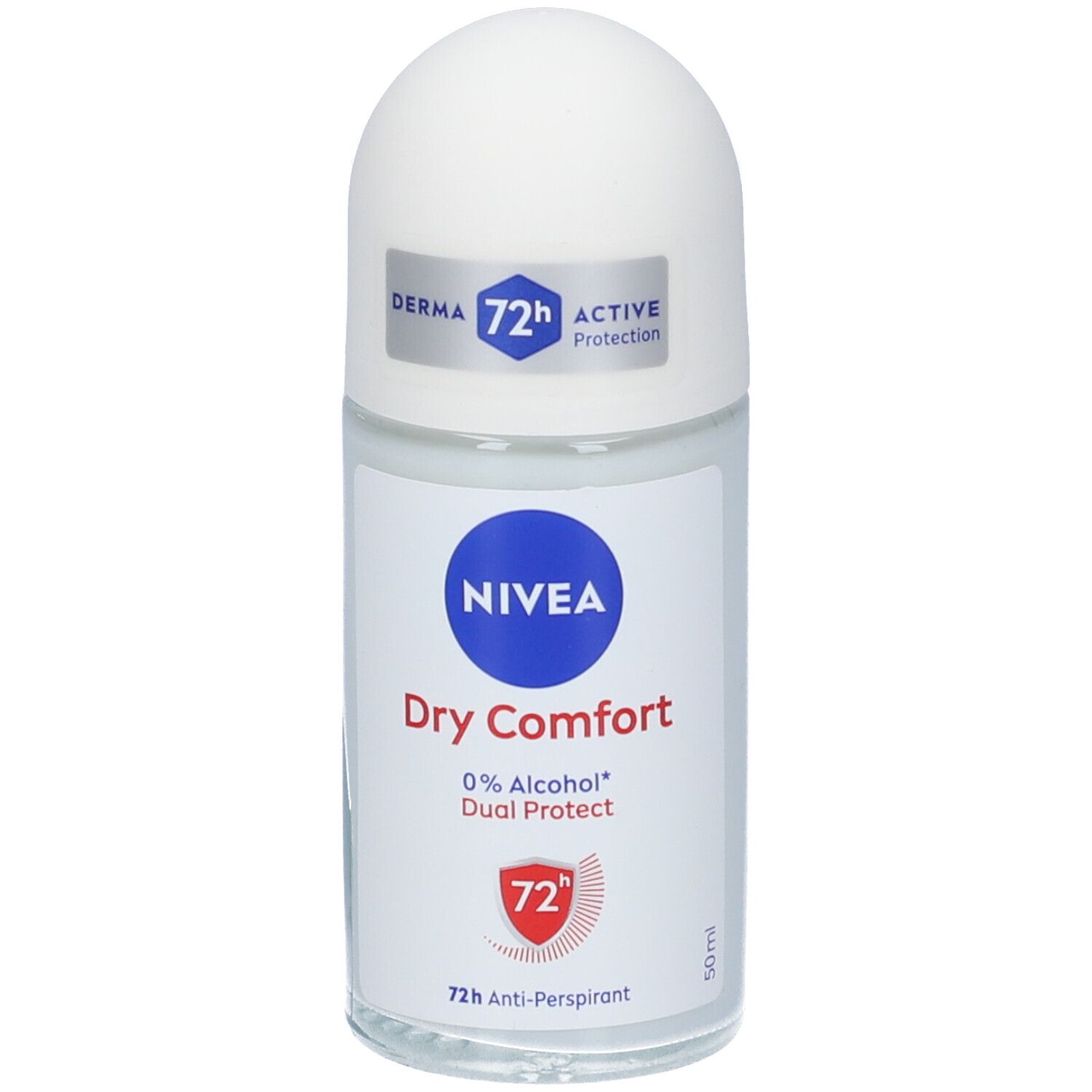 Nivea Dry Comfort Deodorante Roll On 50 ml, antitraspirante 72h con formula Dual Active ml Roll-On