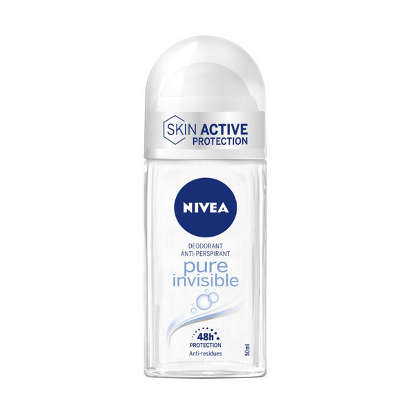 Nivea Pure Invisible Deodorante Roll On 50 ml, antitraspirante senza residui sui tessuti ml Roll-On