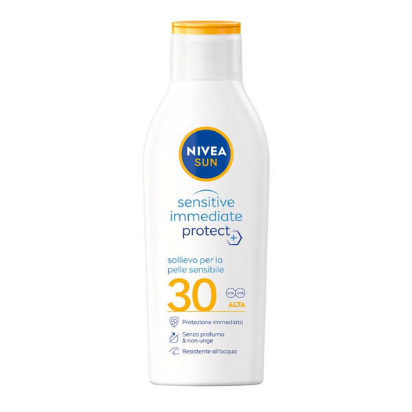 Nivea Sun Latte Solare Sensitive Immediate Protect SPF30 Crema Per Pelli Sensibili 200 ml