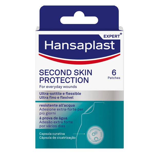 Hansaplast Second Skin Protection - Cerotti autoadesivi per le ferite superficiali, 6 cerotti