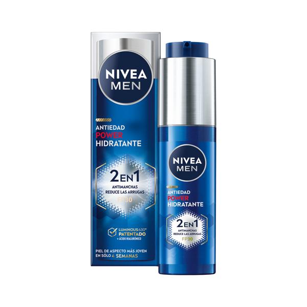 Nivea Men Luminous630 Anti-Age Power Cream 2in1 SPF30 50 ml Crema Viso Uomo Antirughe e Antimacchie